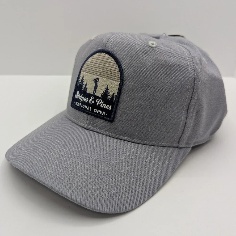 Adidas Golf Stripes & Pines National Open Snapback Hat Grey LGREYH JX2337 OSFM